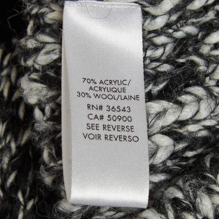 Pre Owned Calvin Klein Monochrome Knit V-Neck Sweater S