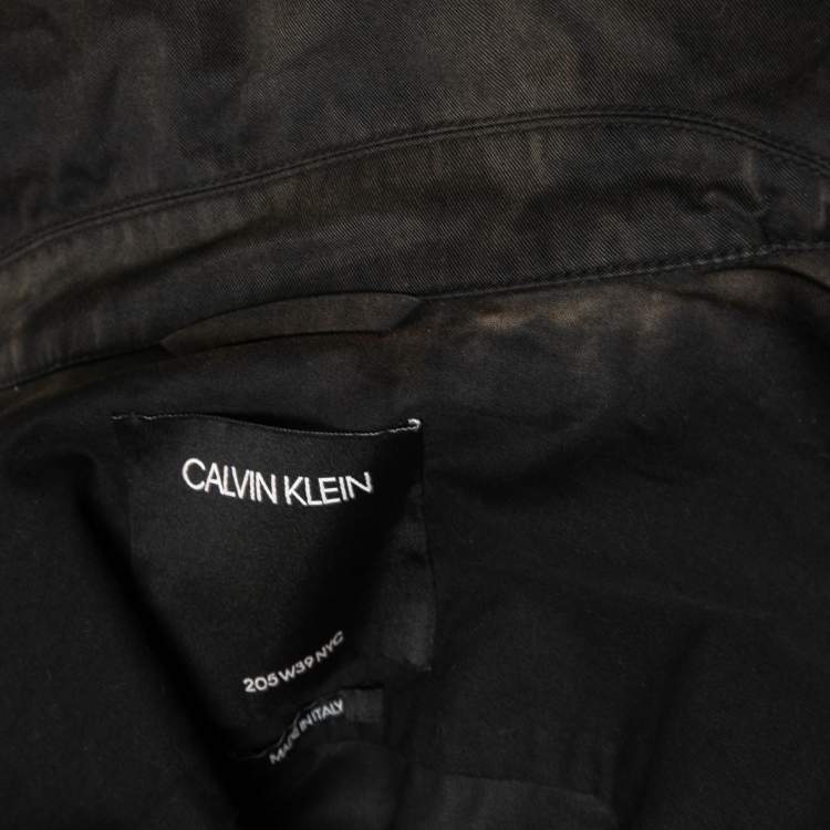 Pre Owned Calvin Klein Black Cotton Reflective Fireman Jacket M