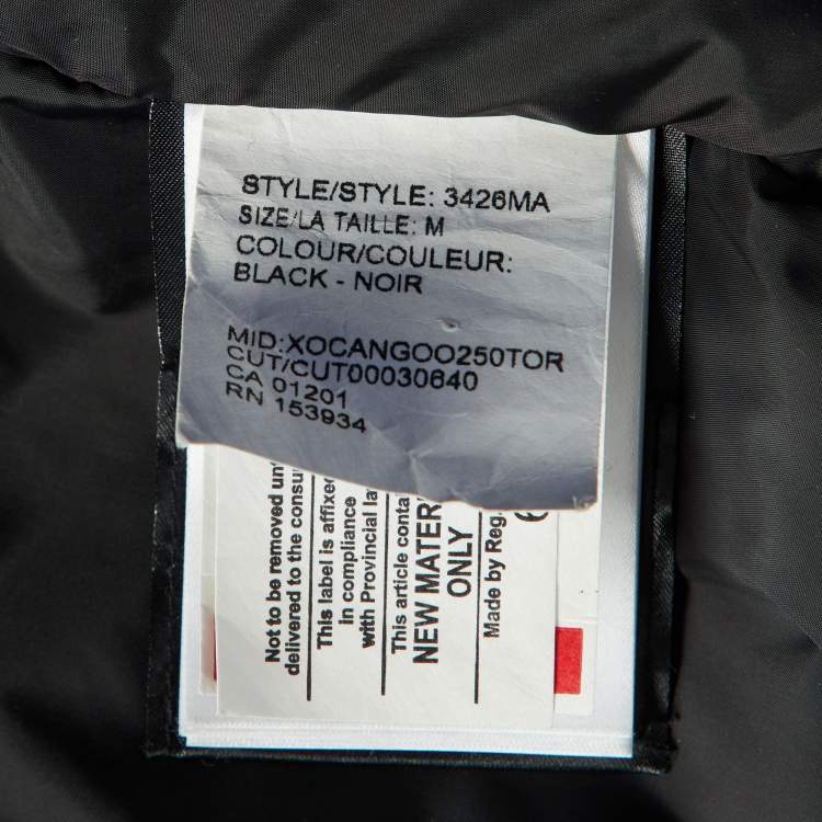 Pre Owned Canada Goose Black Synthetic Detachable Fur Hooded Zip-Up Jacket M