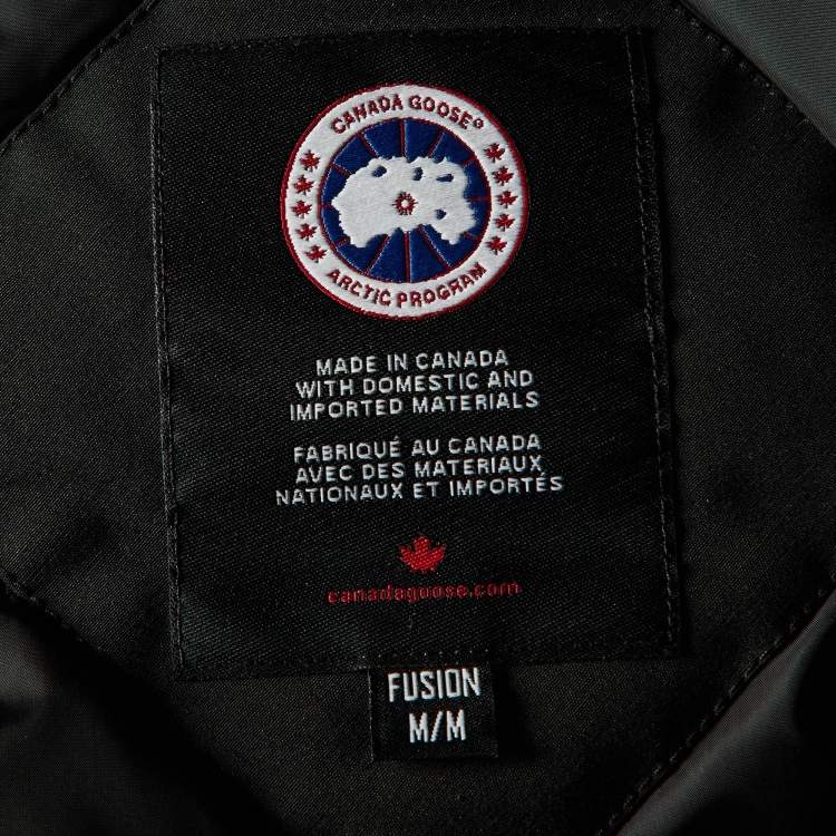 Pre Owned Canada Goose Black Synthetic Detachable Fur Hooded Zip-Up Jacket M