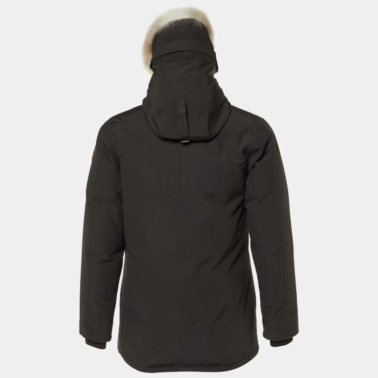Pre Owned Canada Goose Black Synthetic Detachable Fur Hooded Zip-Up Jacket M