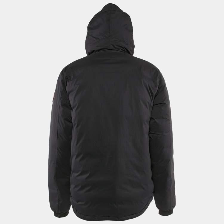 Pre Owned Canada Goose Black Nylon Hooded Down Jacket XL