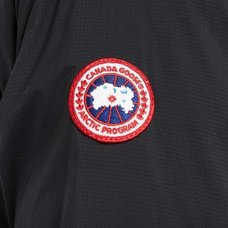 Pre Owned Canada Goose Black Nylon Hooded Down Jacket XL
