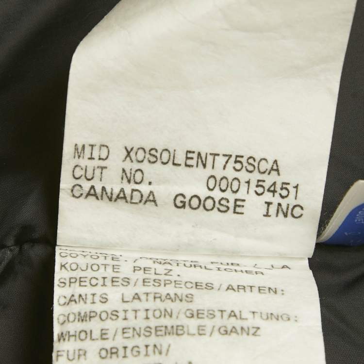 Pre Owned Canada Goose Black Synthetic Detachable Fur Hooded Zip-Up Jacket XL