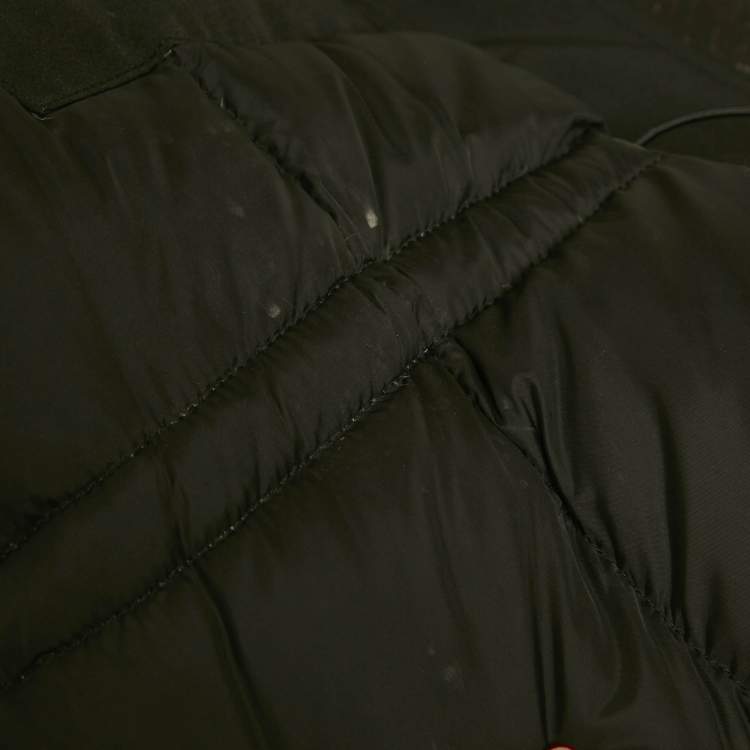 Pre Owned Canada Goose Black Synthetic Detachable Fur Hooded Zip-Up Jacket XL