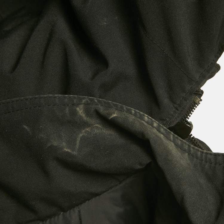 Pre Owned Canada Goose Black Synthetic Detachable Fur Hooded Zip-Up Jacket XL