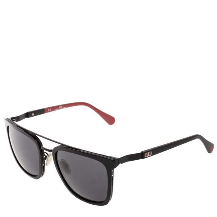 Pre Owned Carolina Herrera Black and Red SHE843 Aviator Sunglasses 