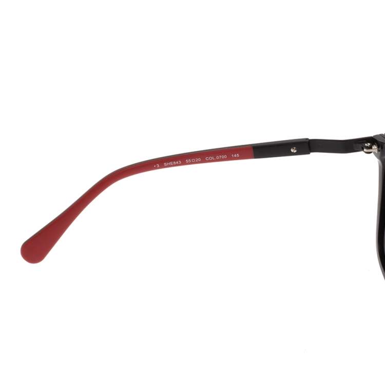Pre Owned Carolina Herrera Black and Red SHE843 Aviator Sunglasses 