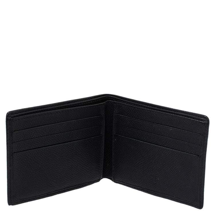 Pre Owned Carolina Herrera Black Monogram Leather Bi-Fold Wallet