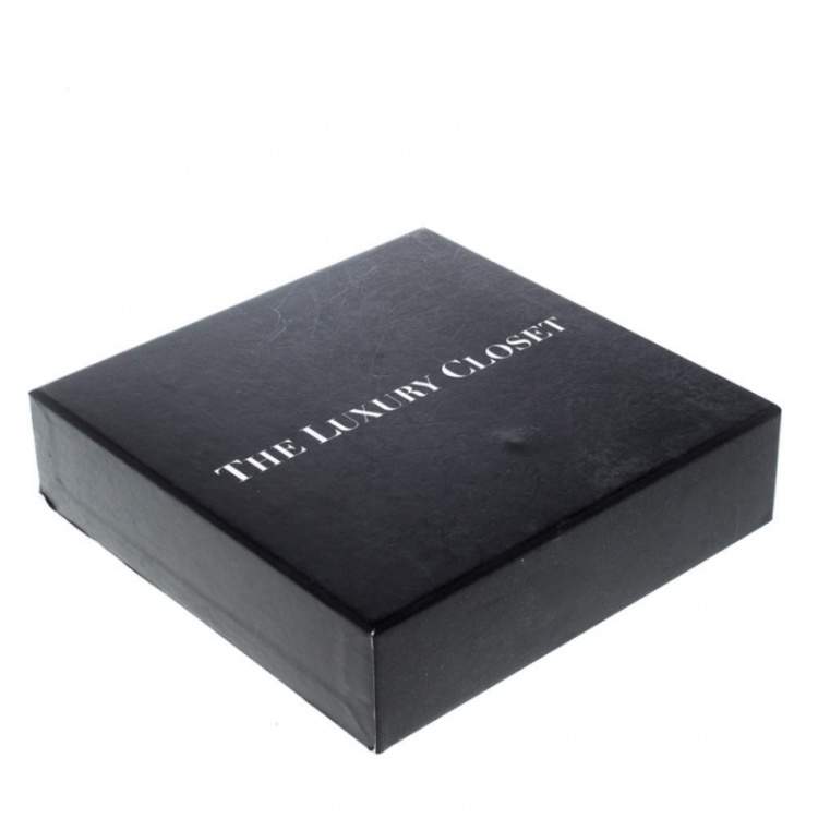 Pre Owned Carolina Herrera Navy Blue/Red Leather Sport Card Holder
