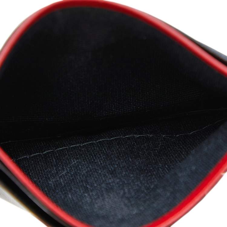 Pre Owned Carolina Herrera Black/Red Leather Sport Card Holder