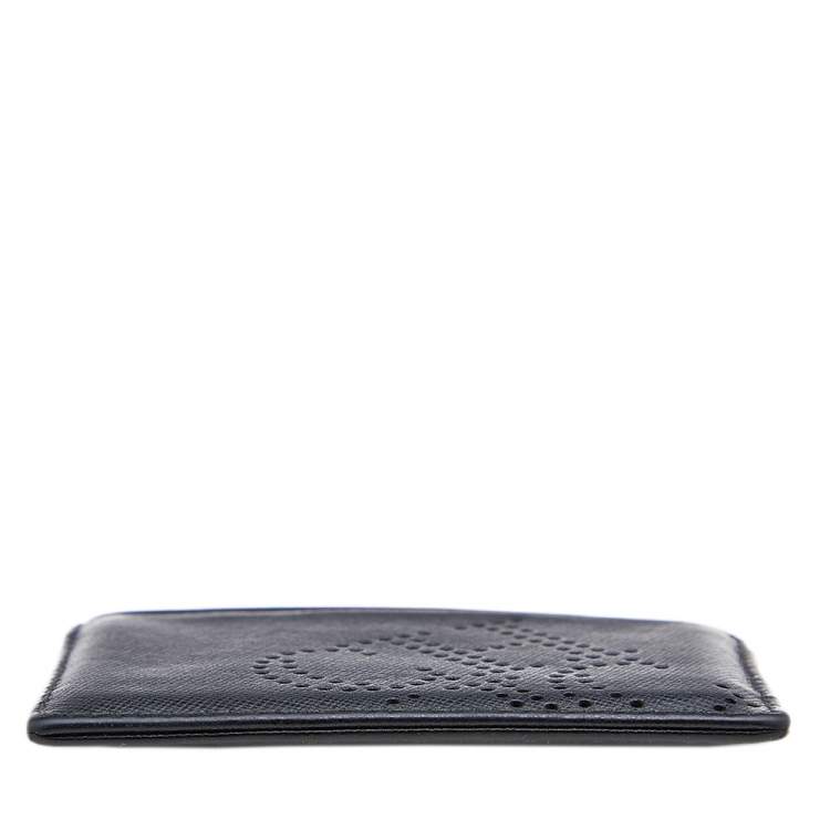 Pre Owned Carolina Herrera Black/Red Leather Sport Card Holder
