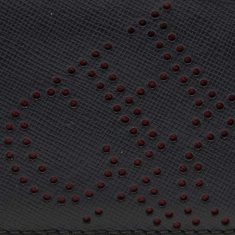Pre Owned Carolina Herrera Black/Red Leather Sport Card Holder