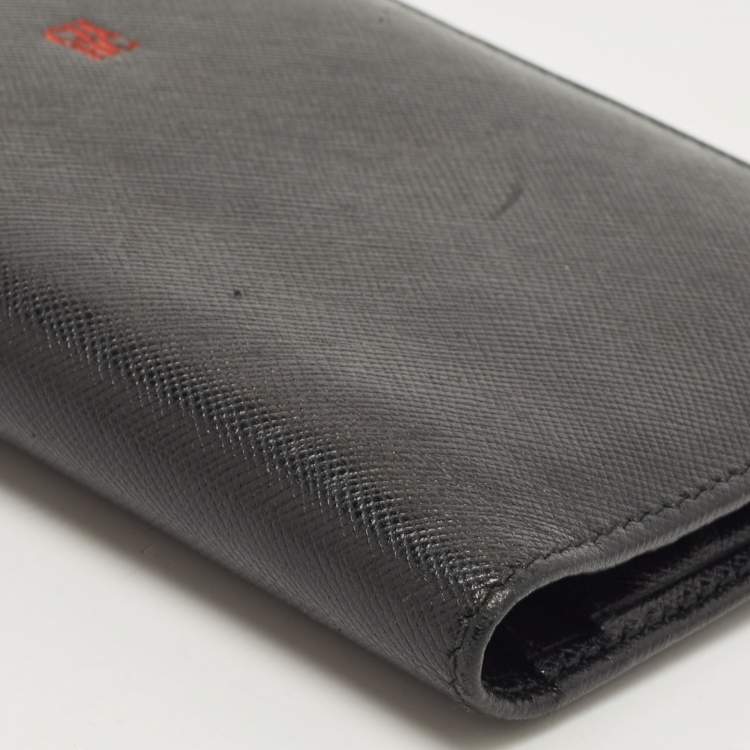 Pre Owned Carolina Herrera Black Leather CH Logo Bifold Wallet