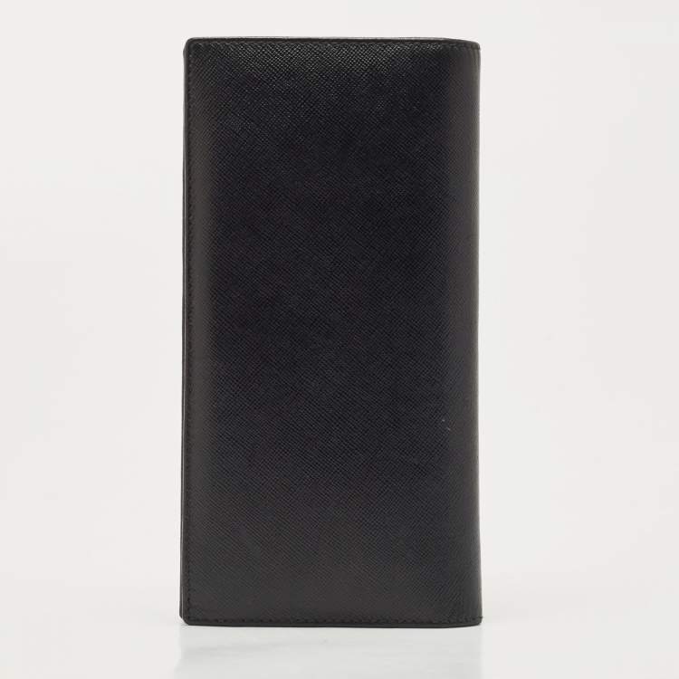 Pre Owned Carolina Herrera Black Leather CH Logo Bifold Wallet