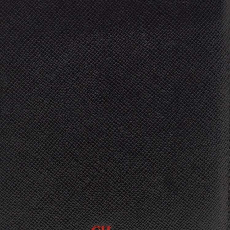 Pre Owned Carolina Herrera Black Leather CH Logo Bifold Wallet