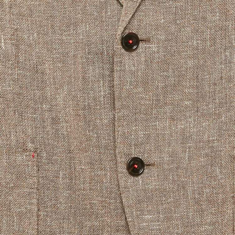 Pre Owned Carolina Herrera Beige Linen Blend Traditional Single Breasted Blazer XXL