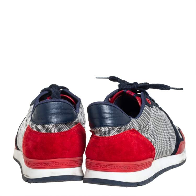 Pre Owned CH Carolina Herrera Multicolor Suede And Leather Low Top Sneakers Size 40