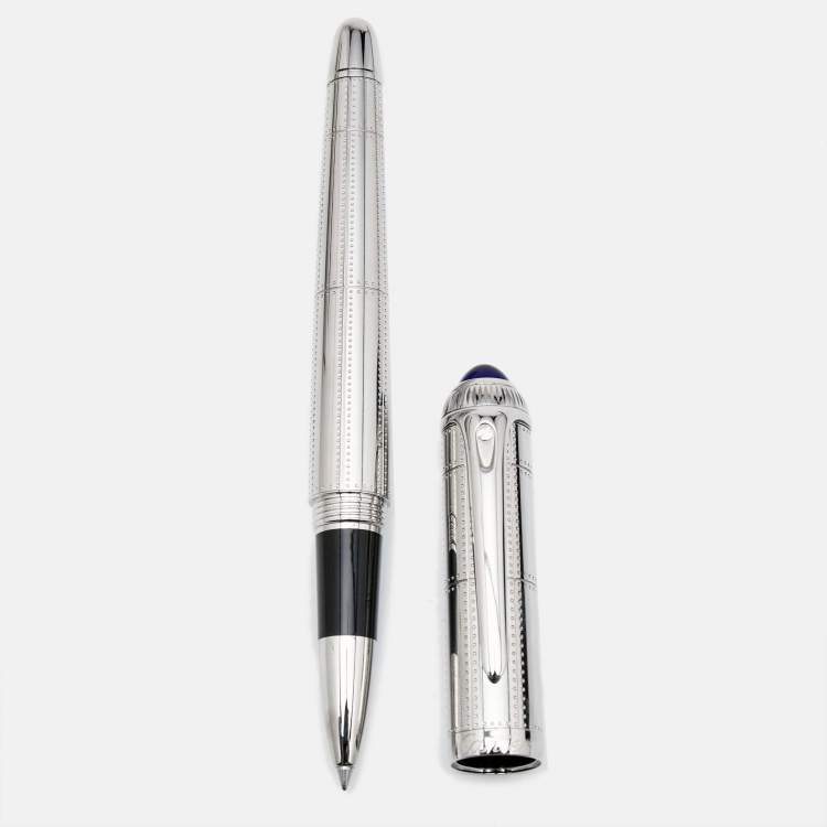 Pre Owned Cartier R de Cartier Resin Silver Tone Rollerball Pen