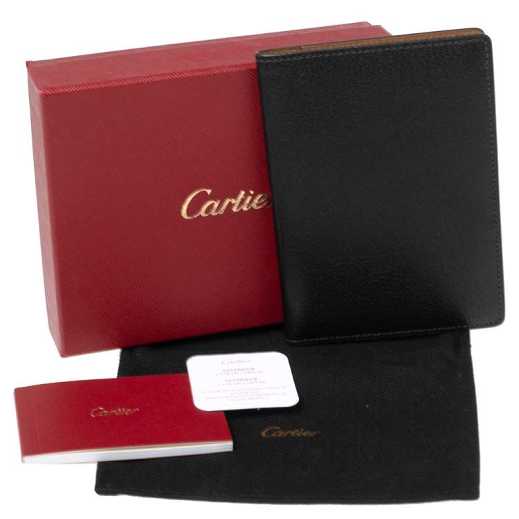 Pre Owned Cartier Black Leather Passport Holder