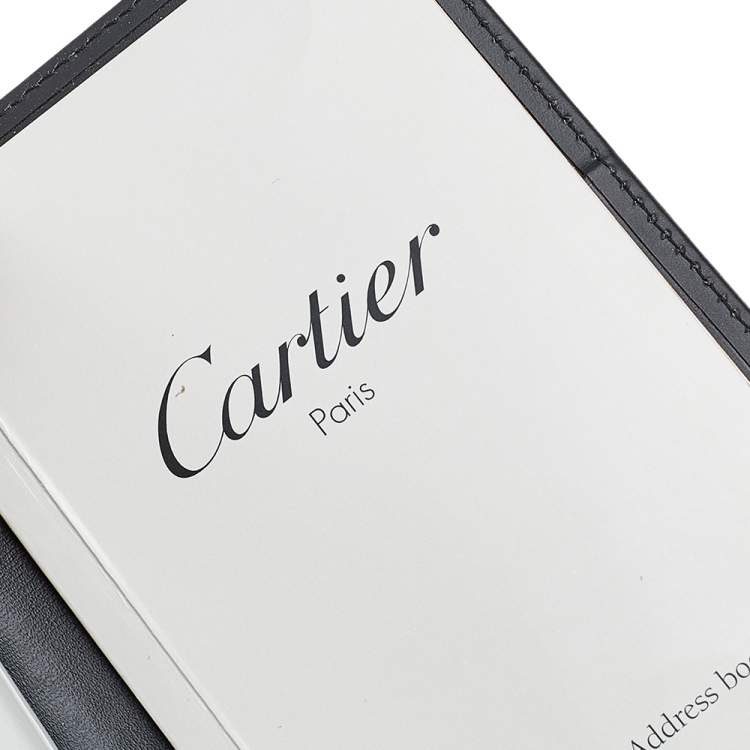 Pre Owned Cartier Black Leather Notebook Cover