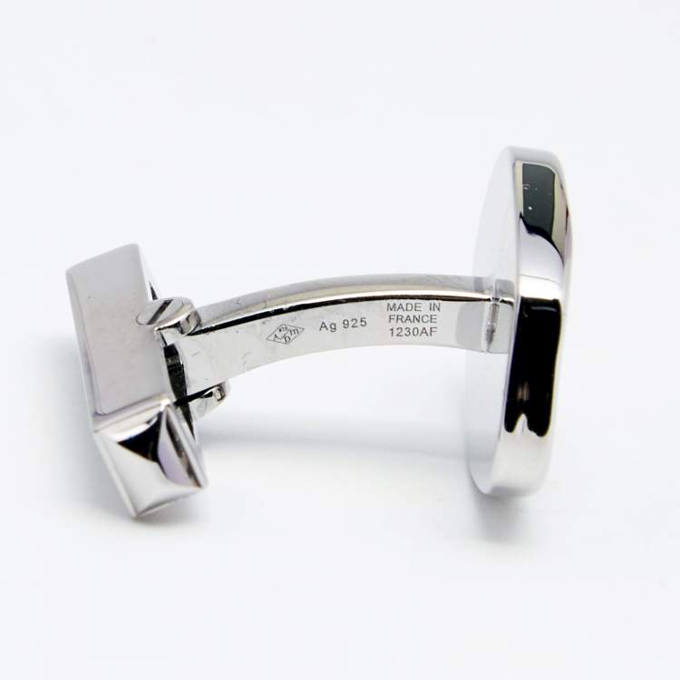 Pre Owned Cartier Wax Seal Decor Sterling Silver Cufflinks