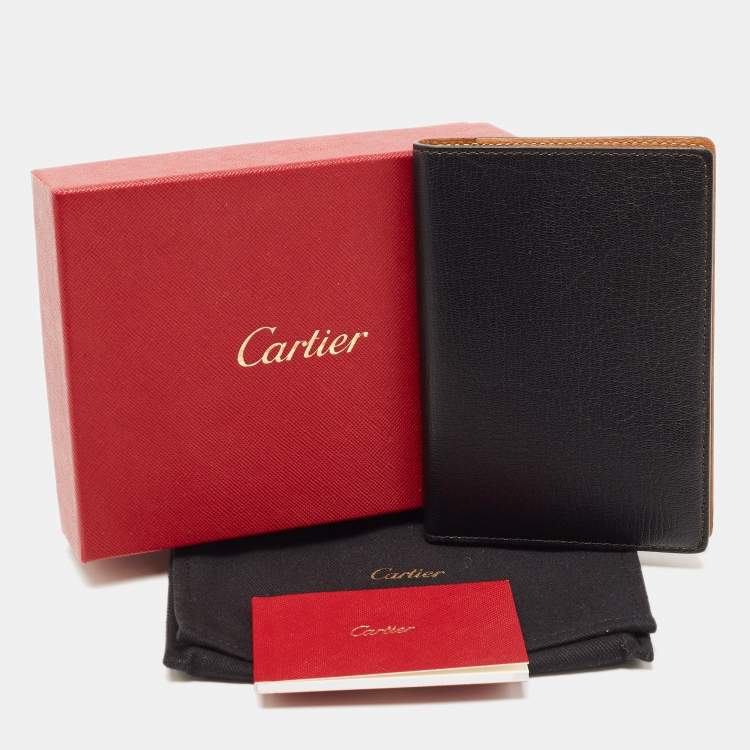 Pre Owned Cartier Black Leather Passport Holder