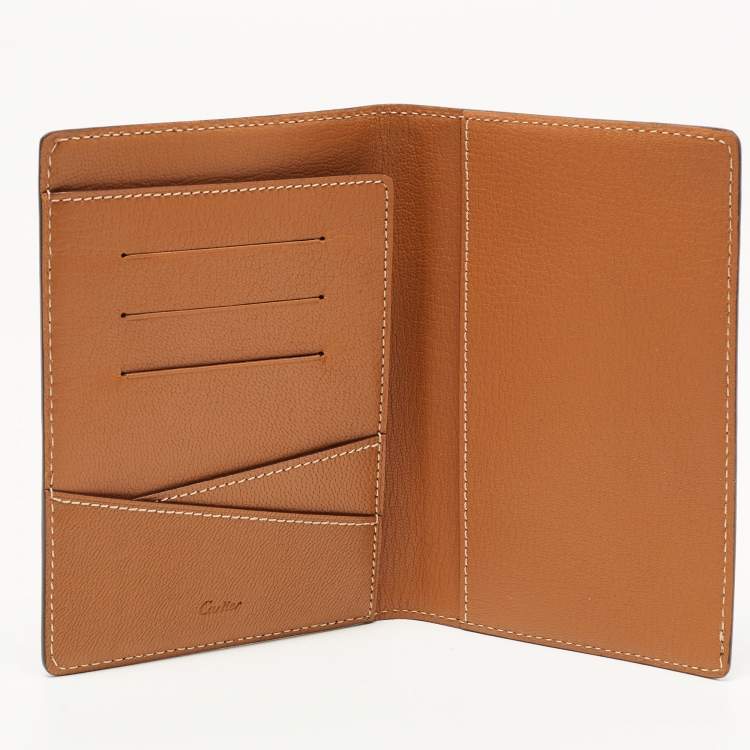 Pre Owned Cartier Black Leather Passport Holder