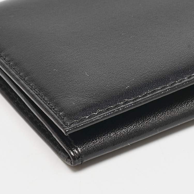 Pre Owned Cartier Black Leather Logo Flap Card Case