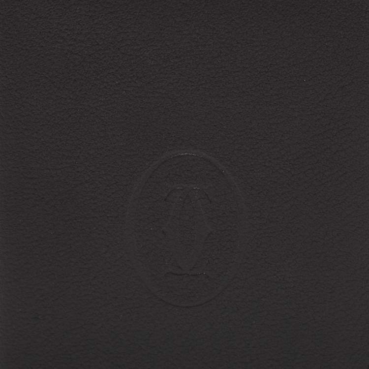 Pre Owned Cartier Black Leather Must de Cartier Card Holder