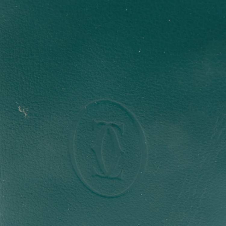 Pre Owned Cartier Green Leather Le Must De Cartier Card Holder