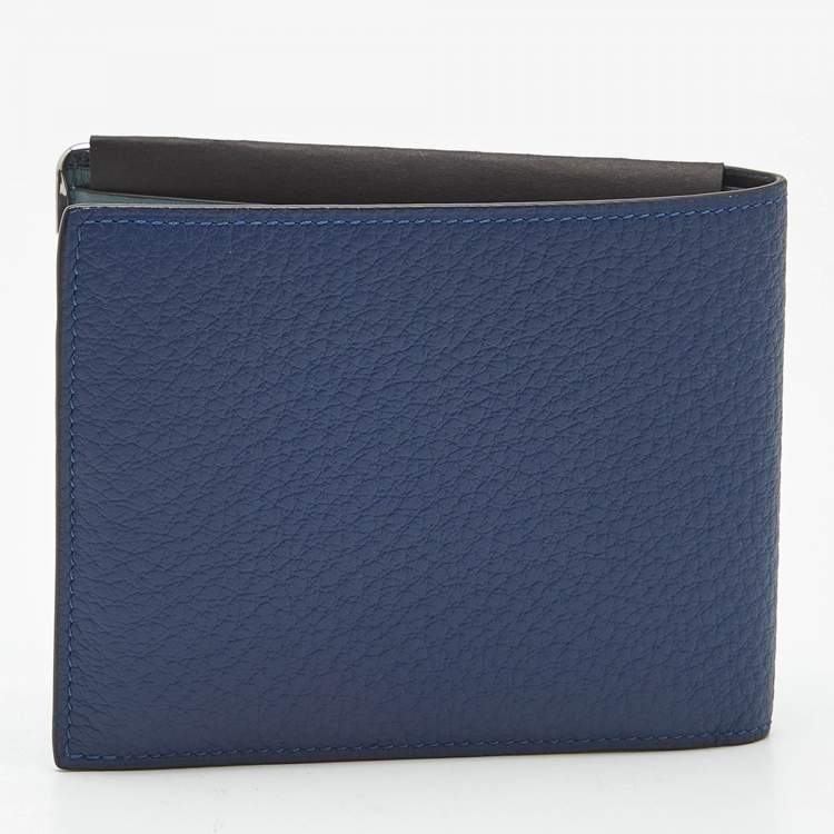 Pre Owned Cartier Blue Leather Must de Cartier 6cc Compact Wallet