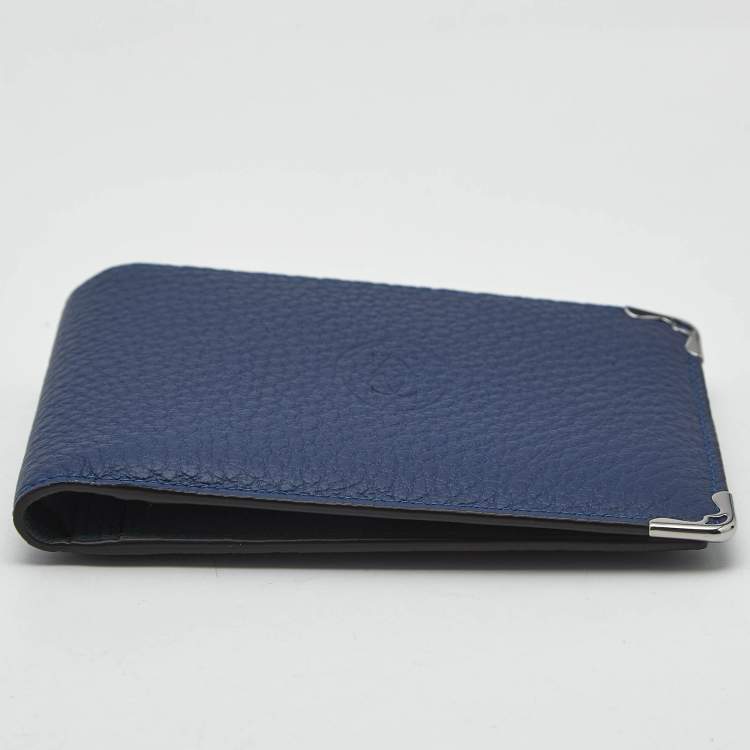Pre Owned Cartier Blue Leather Must de Cartier 6cc Compact Wallet