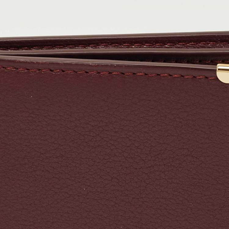 Pre Owned Cartier Burgundy Leather Must de Cartier Business Card Holder