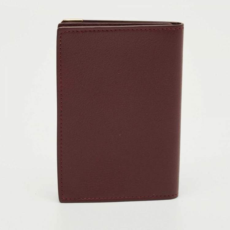 Pre Owned Cartier Burgundy Leather Must de Cartier Business Card Holder