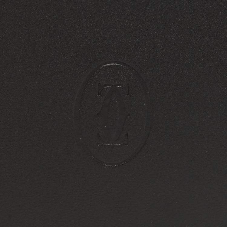 Pre Owned Cartier Black Leather Must de Cartier Bifold Wallet