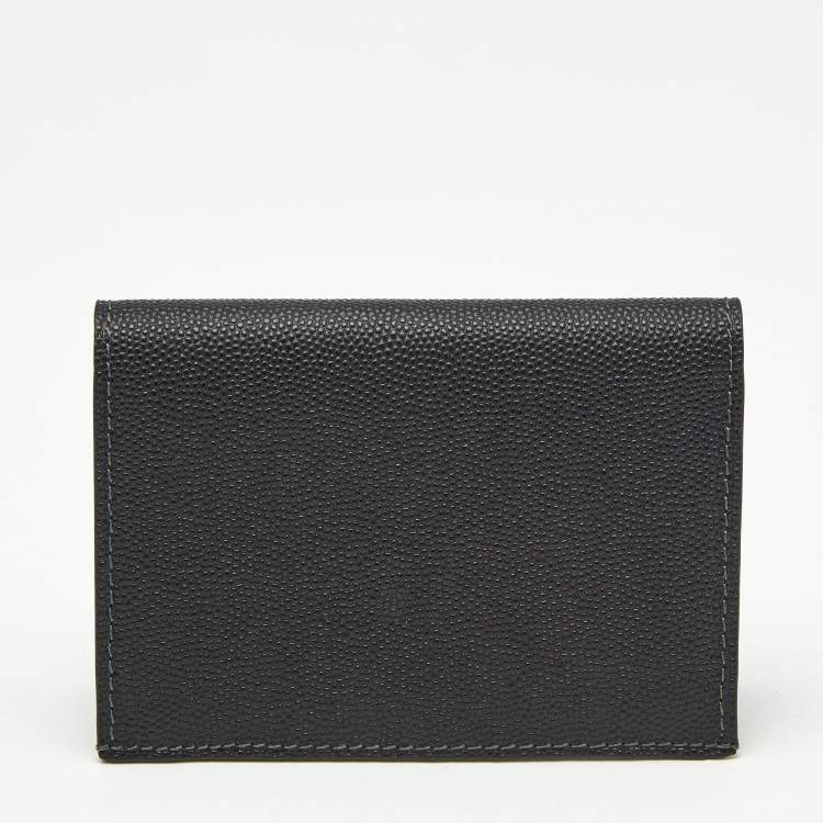 Pre Owned Cartier Black Leather Santos Business Card Holder