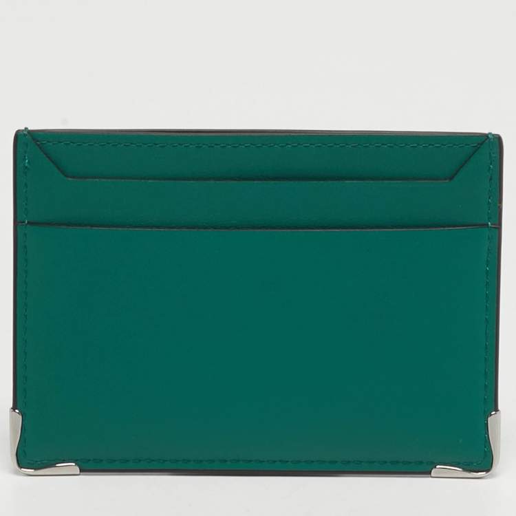 Pre Owned Cartier Must de Cartier Double Green Leather Card Holder