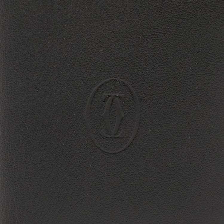 Pre Owned Cartier Must de Cartier Black Leather Multiple Bifold Wallet