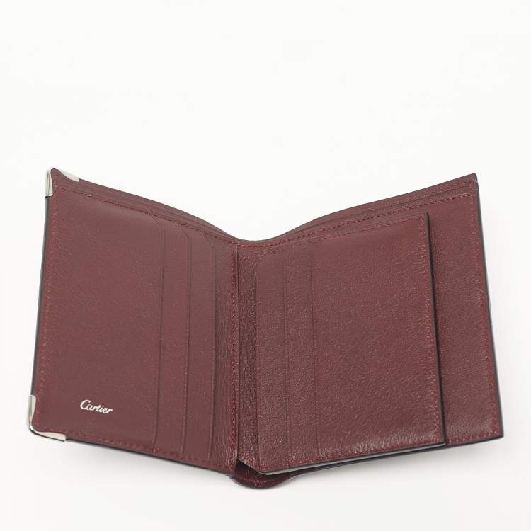Pre Owned Cartier Must de Cartier Black Leather Multiple Bifold Wallet