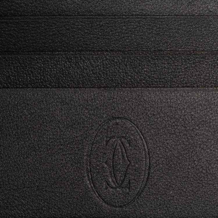 Pre Owned Cartier Black Leather Simple Card Holder