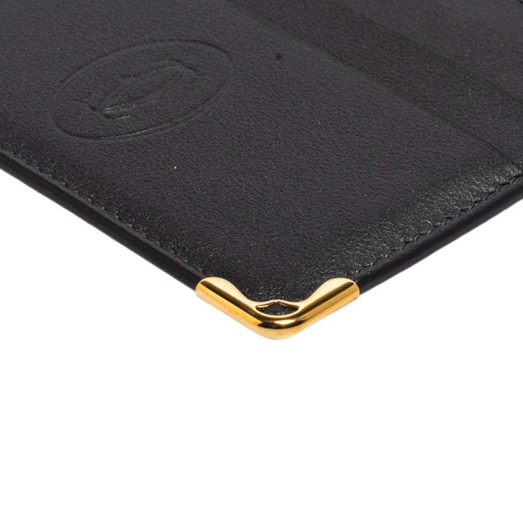 Pre Owned Cartier Black Leather Simple Card Holder