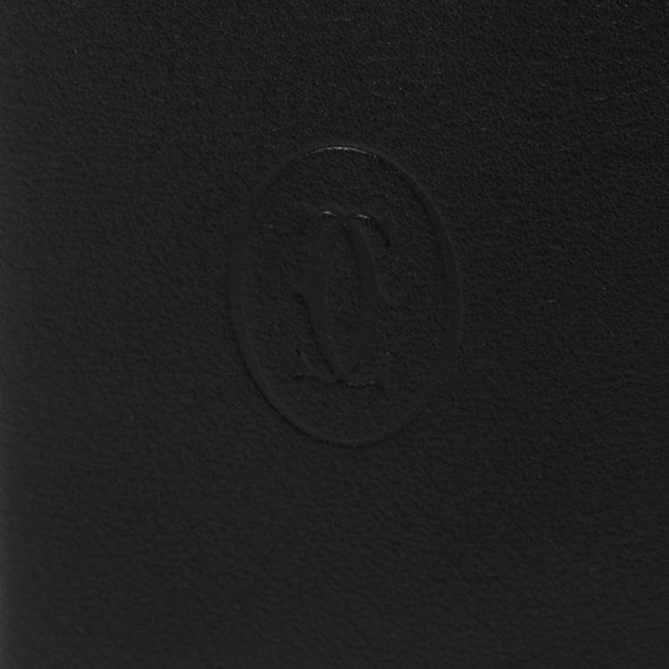 Pre Owned Cartier Black Leather Must De Cartier Card Holder