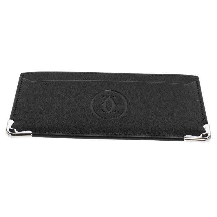 Pre Owned Cartier Black Leather Must de Cartier Card Holder