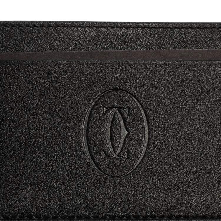Pre Owned Cartier Black Leather Must de Cartier Card Holder