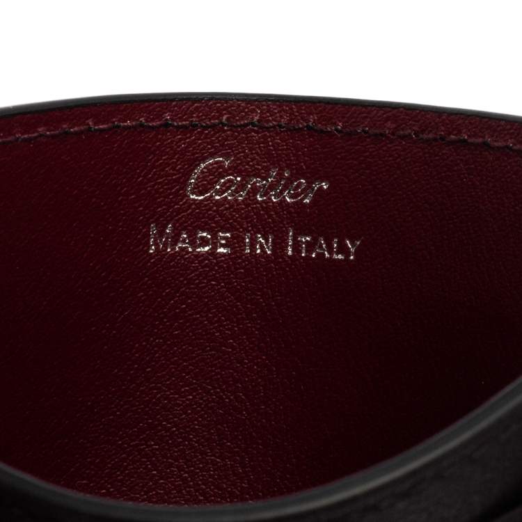 Pre Owned Cartier Black Leather Must de Cartier Card Holder
