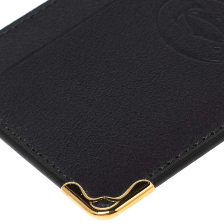 مملوكة مسبقًا Cartier Black Leather Must de Cartier Card Holder