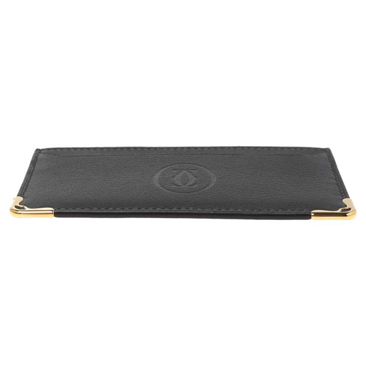 مملوكة مسبقًا Cartier Black Leather Must de Cartier Card Holder