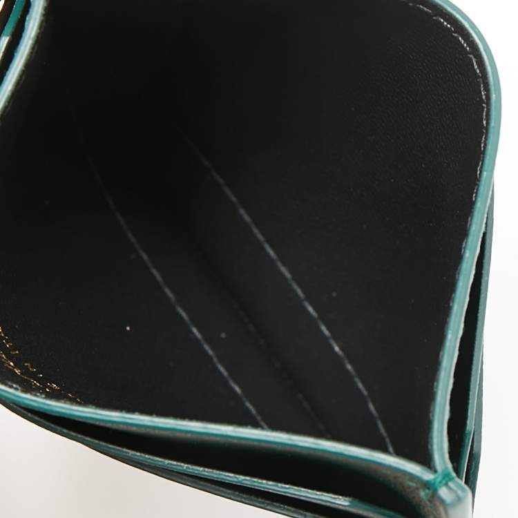 Pre Owned Cartier Green Leather Guirlande De Cartier Simple Card Holder