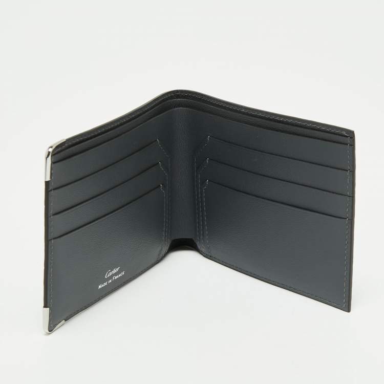 Pre Owned Cartier Grey Alligator Leather Must de Cartier Bifold Wallet